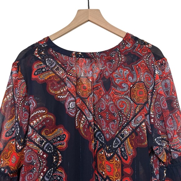 NWT Liz Claiborne Sheer Paisley Print Blouse & Cami Set Boho Women's Size XL - Picture 10 of 16